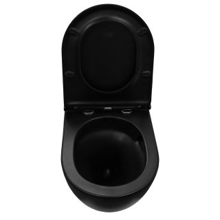 Унитаз подвесной Azario Grado AZ-0046-UQ1-MB безободковый с быстросъемным сиденьем микролифт черный